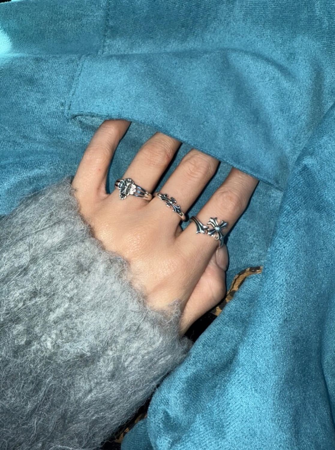 <남녀공용>실버925 오픈링 실버링 은반지 빈티지링 크로스링 상품이미지4