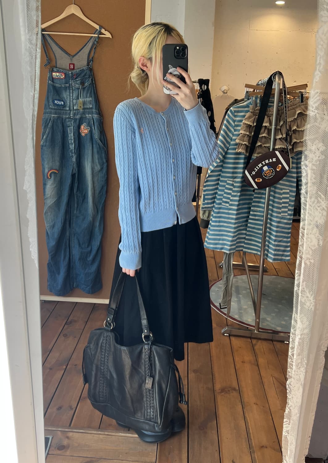 폴로 스카이블루 꽈배기 니트 상품이미지5