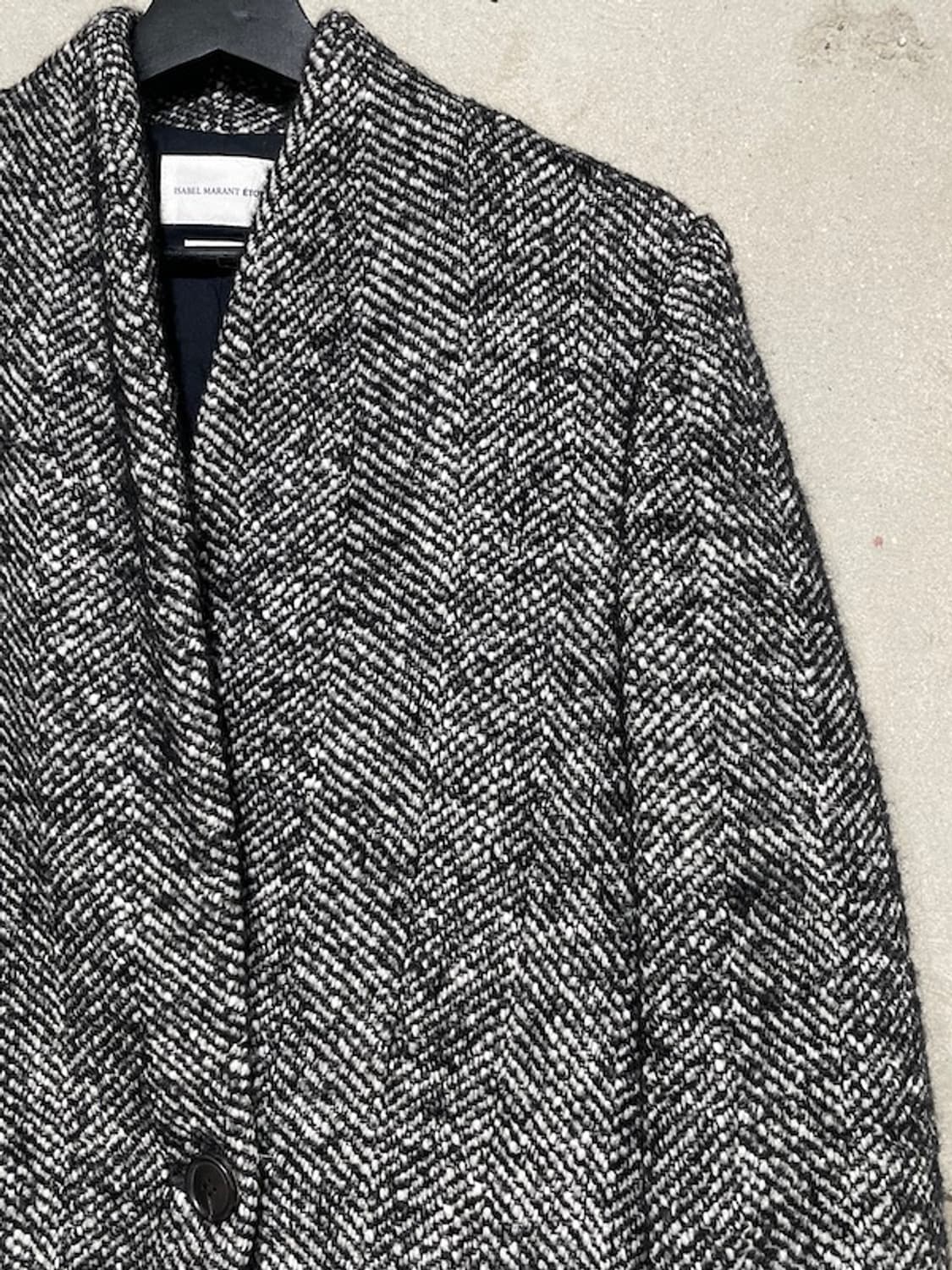 이자벨 마랑 에뚜왈 파이핑 포켓 헤링본 싱글 숏 코트 상품이미지3