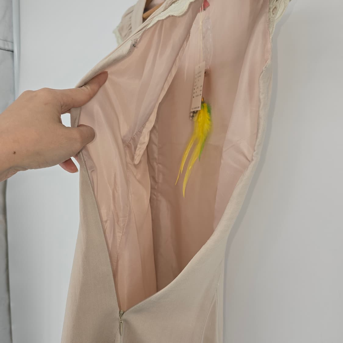 일본 빈티지 프리미엄 레이어드 플레어 베이지 원피스 상품이미지7