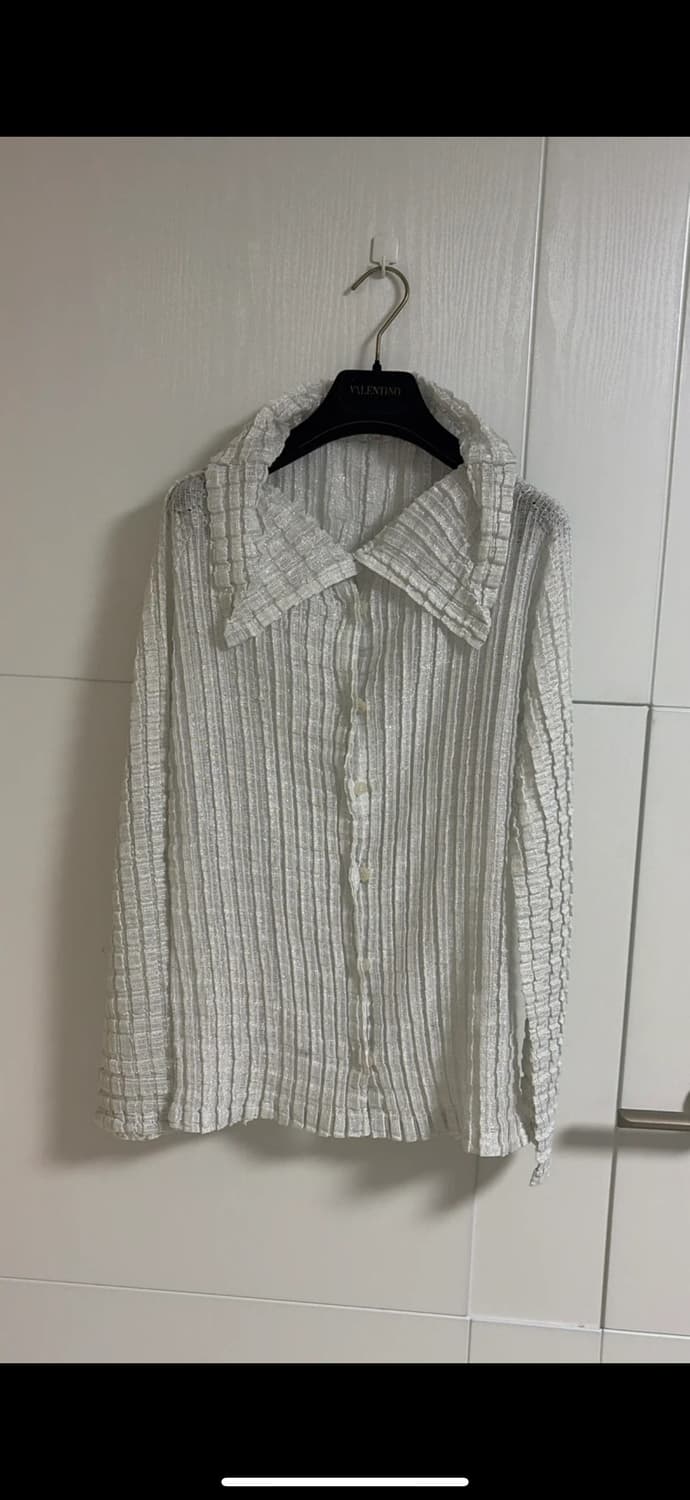 me ISSEY MIYAKE 크링클 버튼 실버 가디건44-66정품 상품이미지1