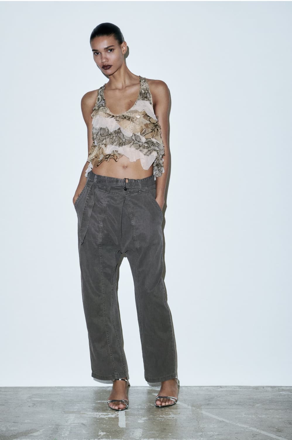 ZARA 자라 파이톤 홀터넥 탑 상품이미지3