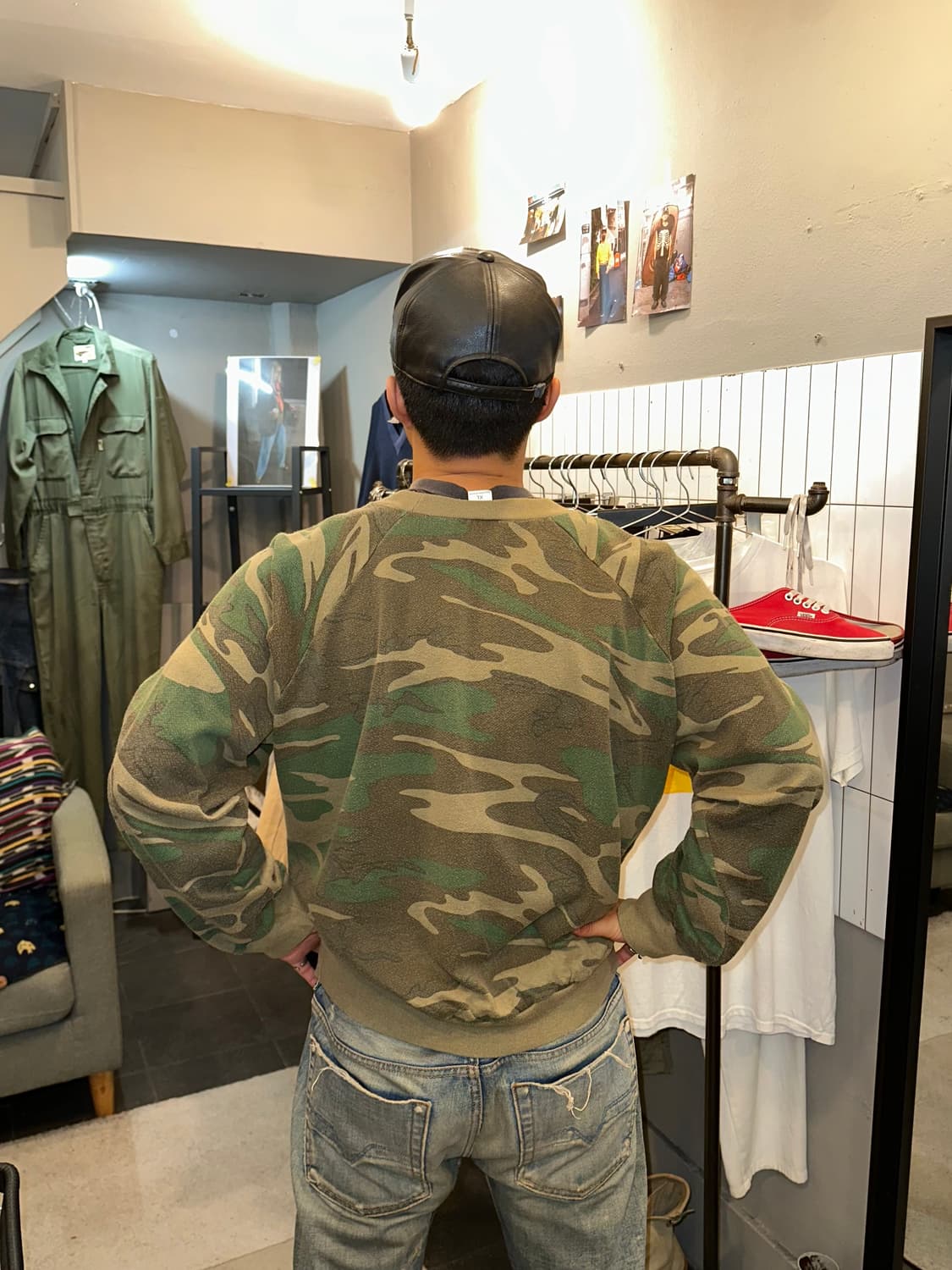 90’s American camo pattern faded sweat 상품이미지3