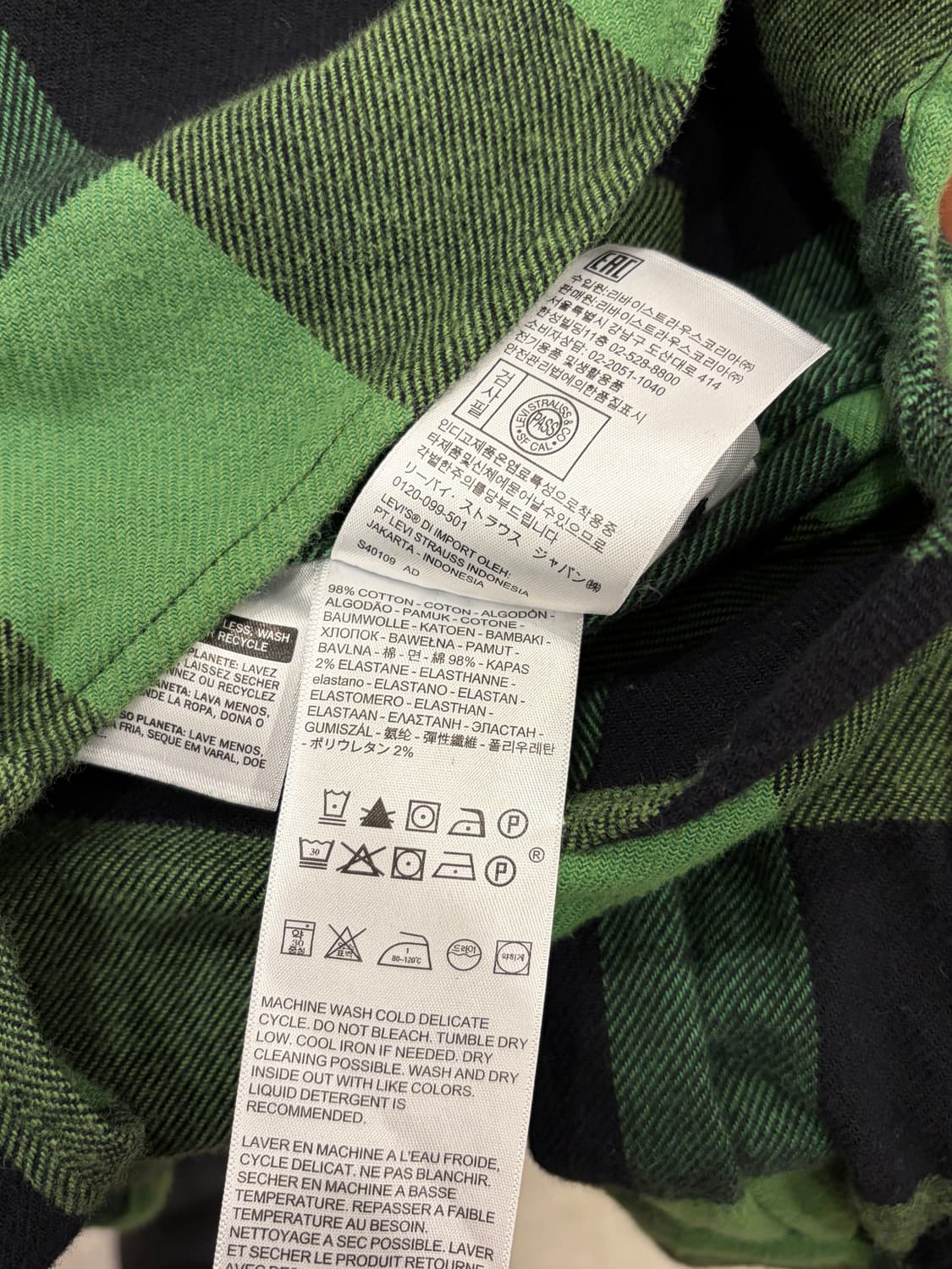 Levis 리바이스 플란넬 체크 셔츠 상품이미지8