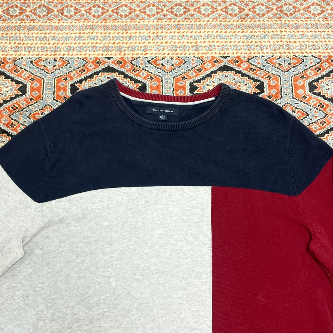 타미힐피거 배색 니트 남성XL 상품이미지2