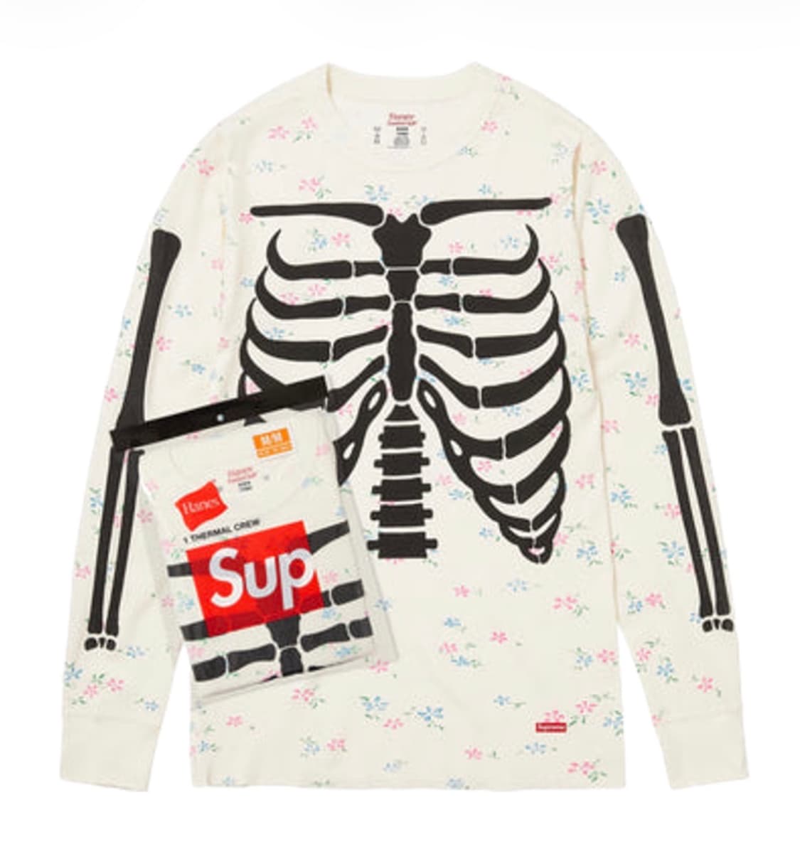 [Large] 슈프림 헤인즈 본즈 써멀 크루 플로럴 상품이미지1