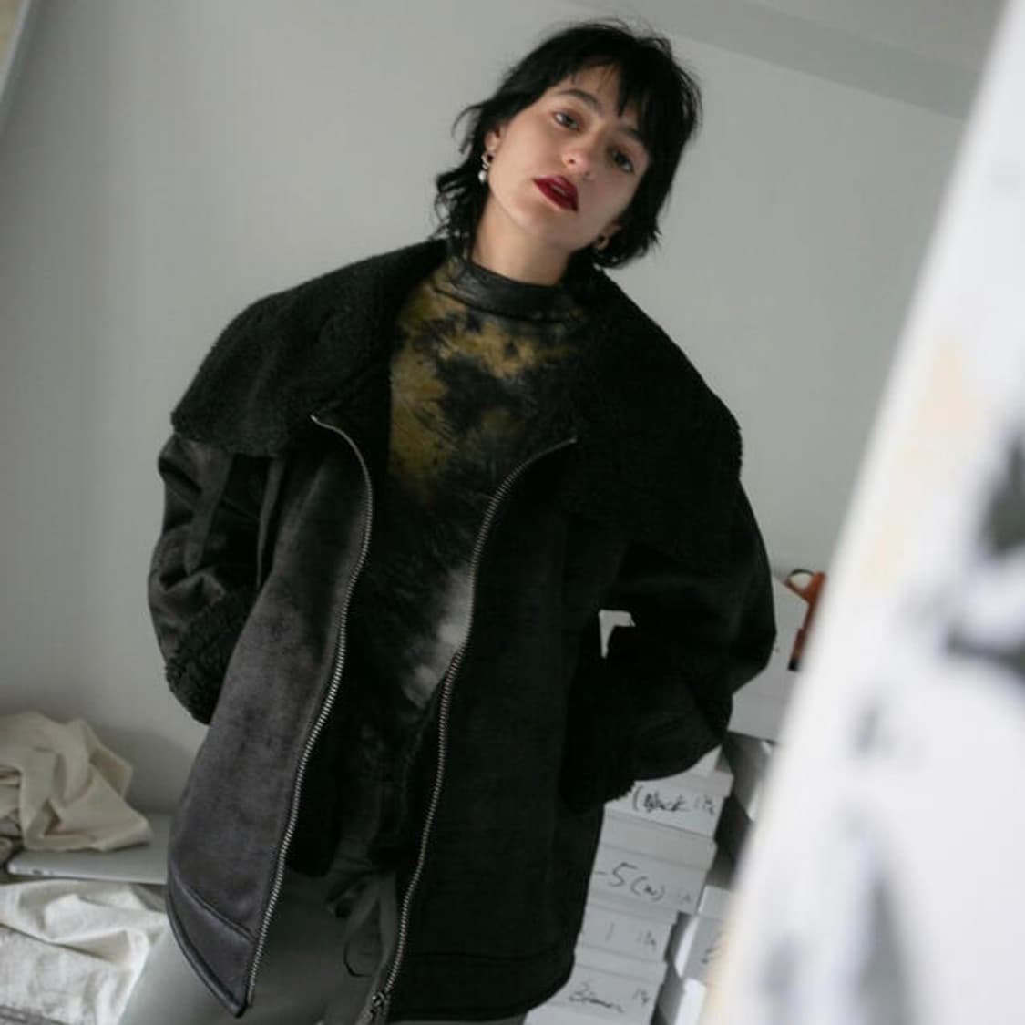 f) perverze 퍼버즈 와이드 무스탕 무톤 자켓 상품이미지5