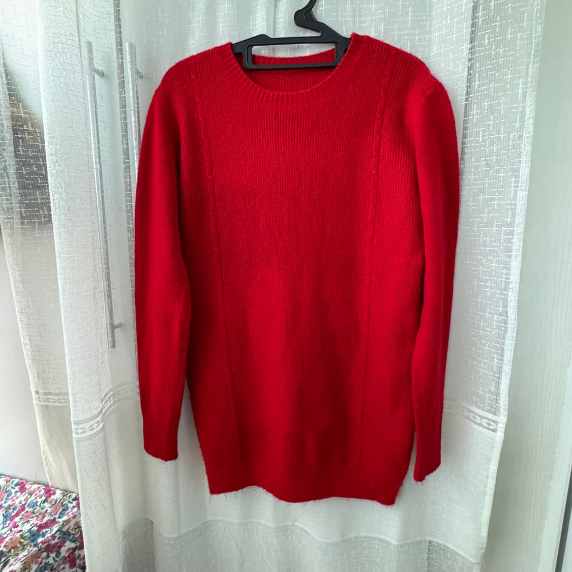 예쁜 빨강 레드 롱니트 상품이미지1