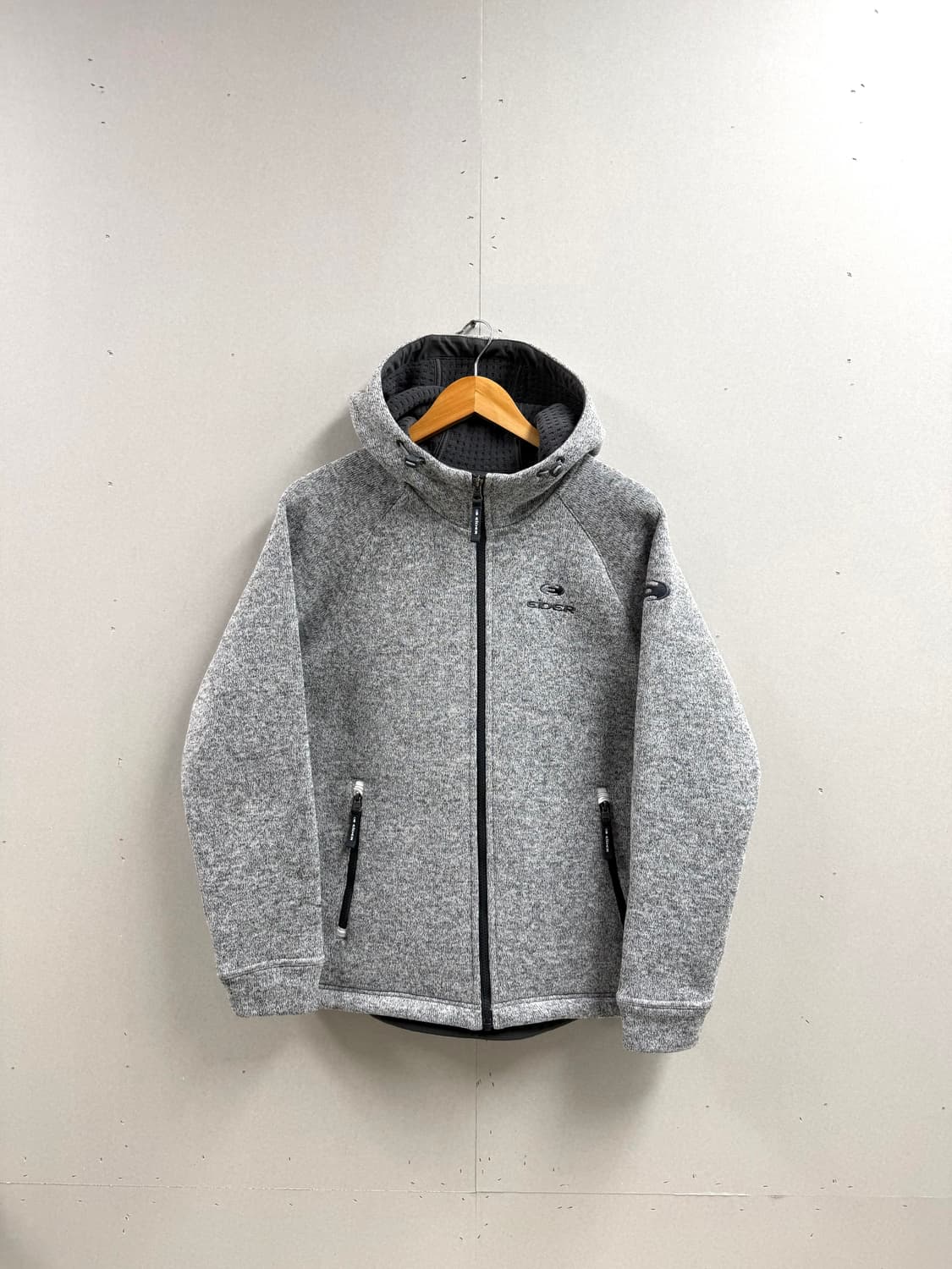 남성 L 100 / 아이더 플리스 후드 집업 그레이 상품이미지1