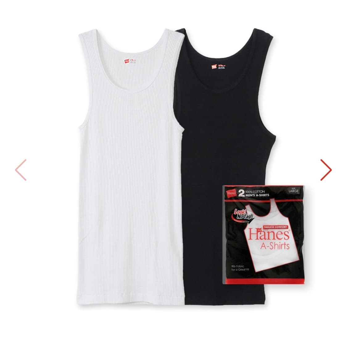 헤인즈 나시 블랙,화이트 s 상품이미지1