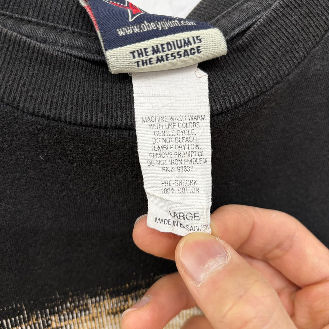 OBEY 검정색 반팔 티셔츠 남성L 상품이미지6