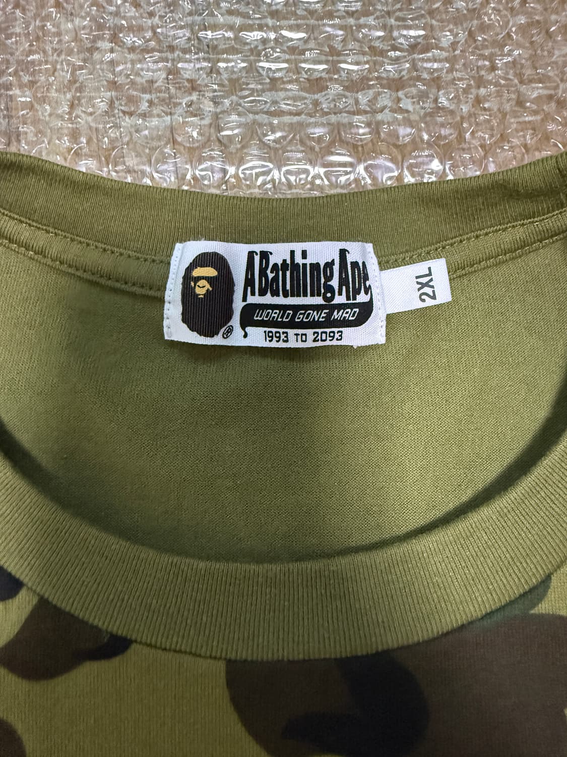 베이프 컬리지 1st 카모 그린 반팔티셔츠 2XL 상품이미지3