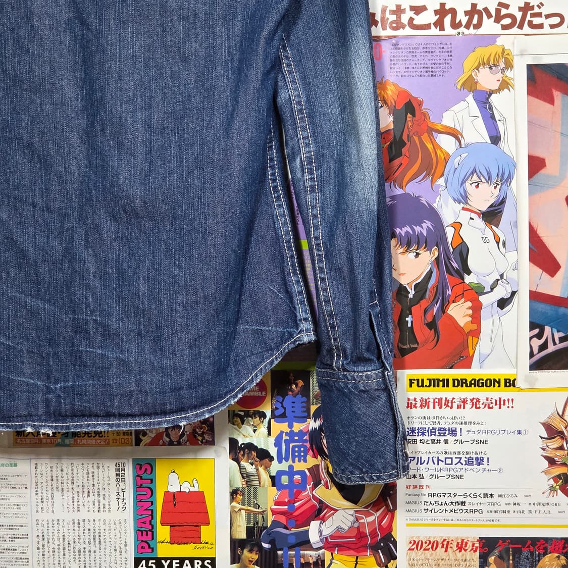 JPN 잭 로즈 데미지 워싱 웨스턴 데님 셔츠 상품이미지6