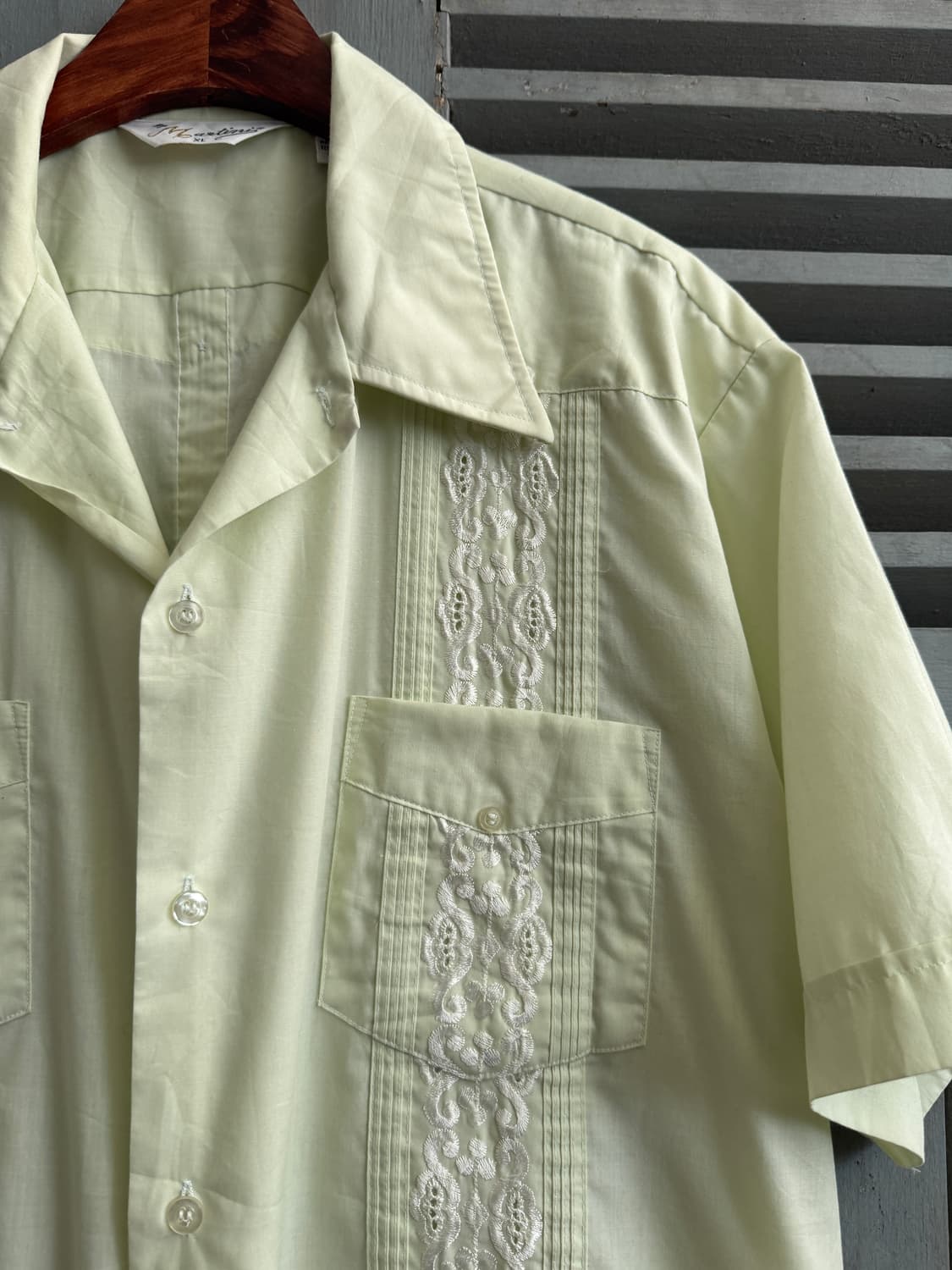 [XL]90's 빈티지 애플그린 구아야베라 셔츠 상품이미지3
