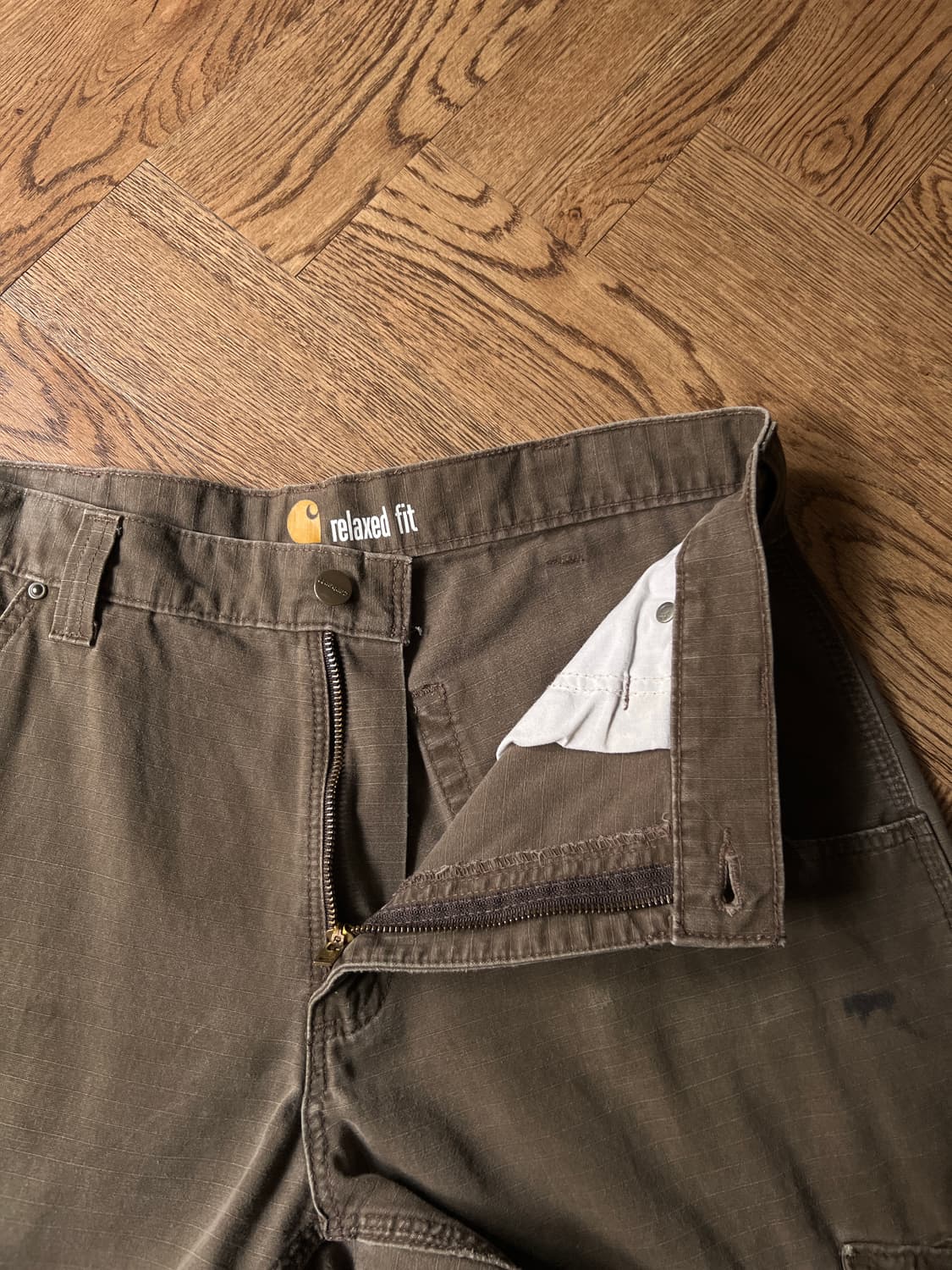 [34]칼하트 USA 다크커피 립스탑 더블니 워크 카고 팬츠 상품이미지4