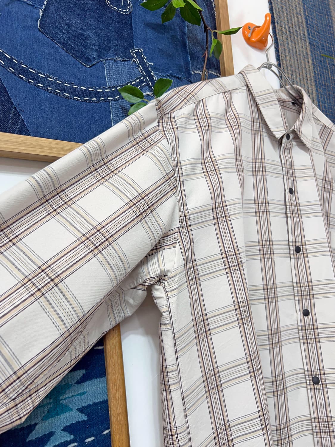 BEAMS HEART   Checkered Polyester Shirt  상품이미지5