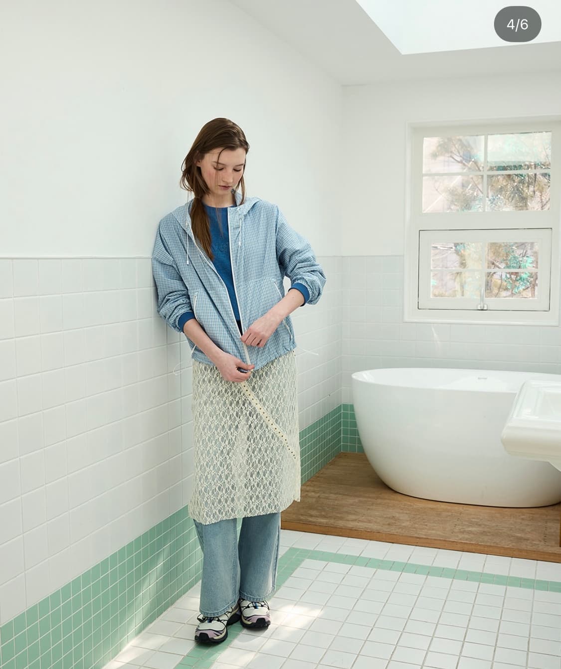 커버낫 경량 윈드브레이커 스카이블루 미듐 (새상품)  상품이미지7