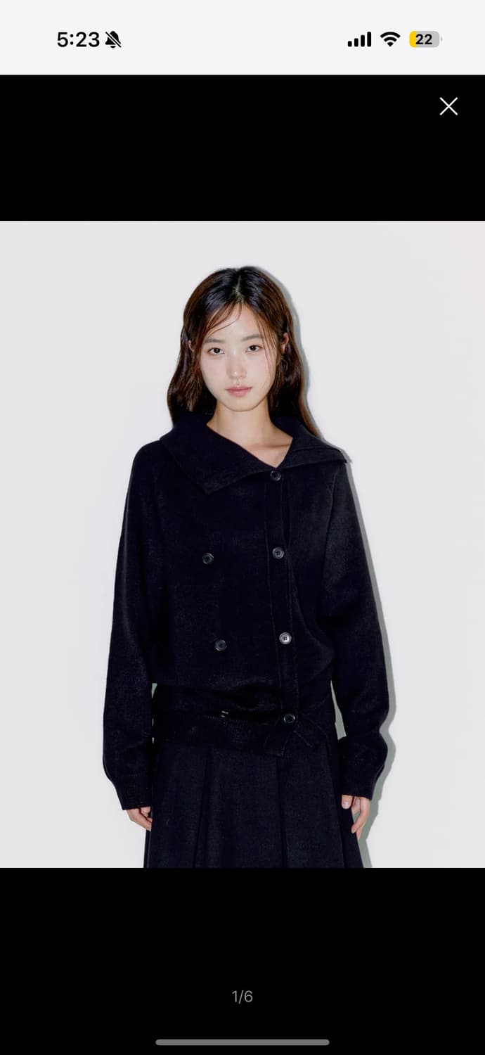 오피쉬 TWIN BUTTON CARDIGAN, BLACK 상품이미지1