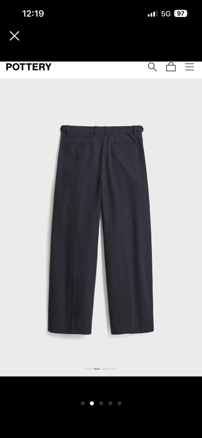 포터리 원턱 와이드 팬츠 네이비 상품이미지2