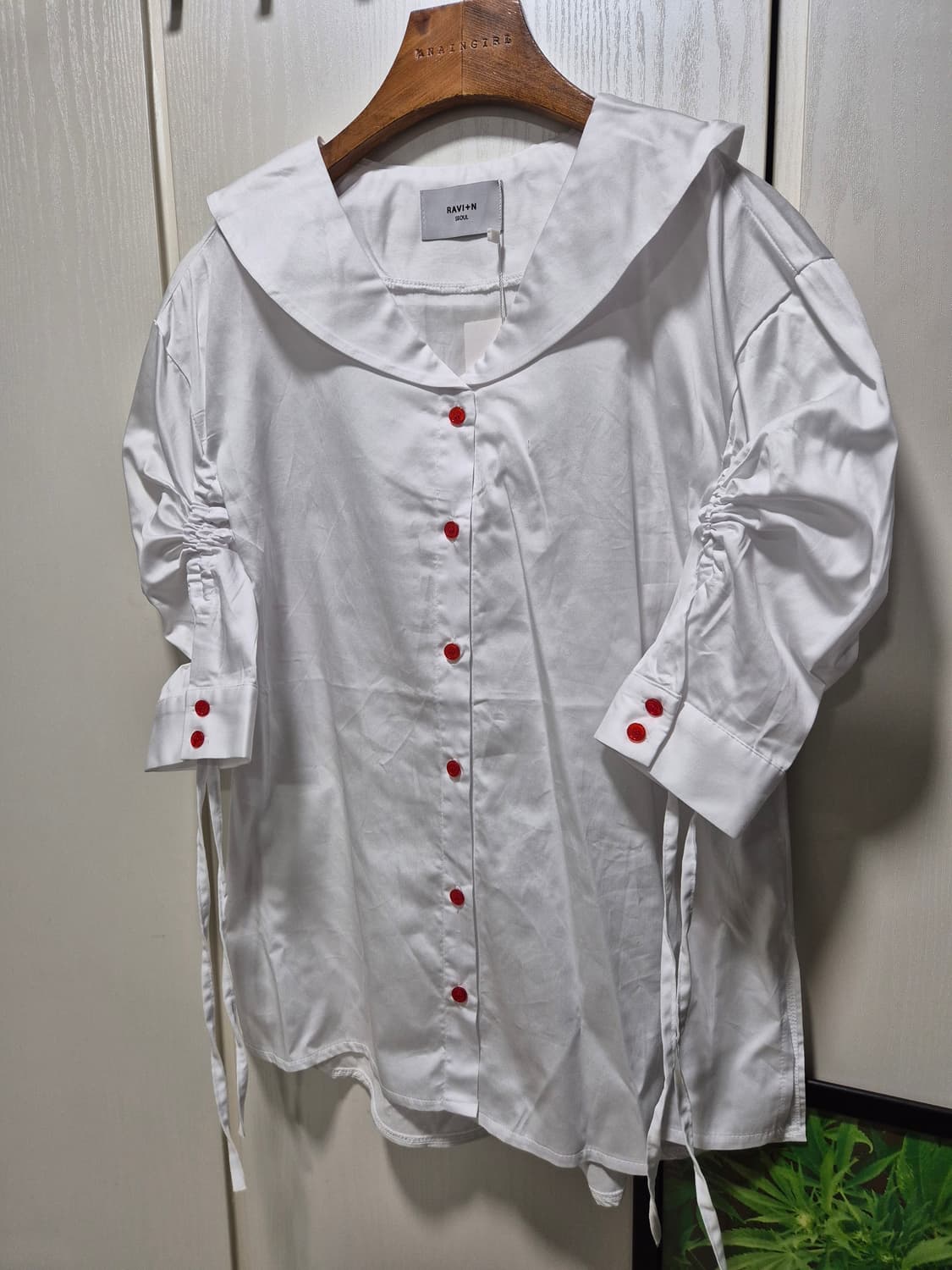 (타임세일)(새상품)RAVI+N 화이트 세일러 블라우스 상품이미지4