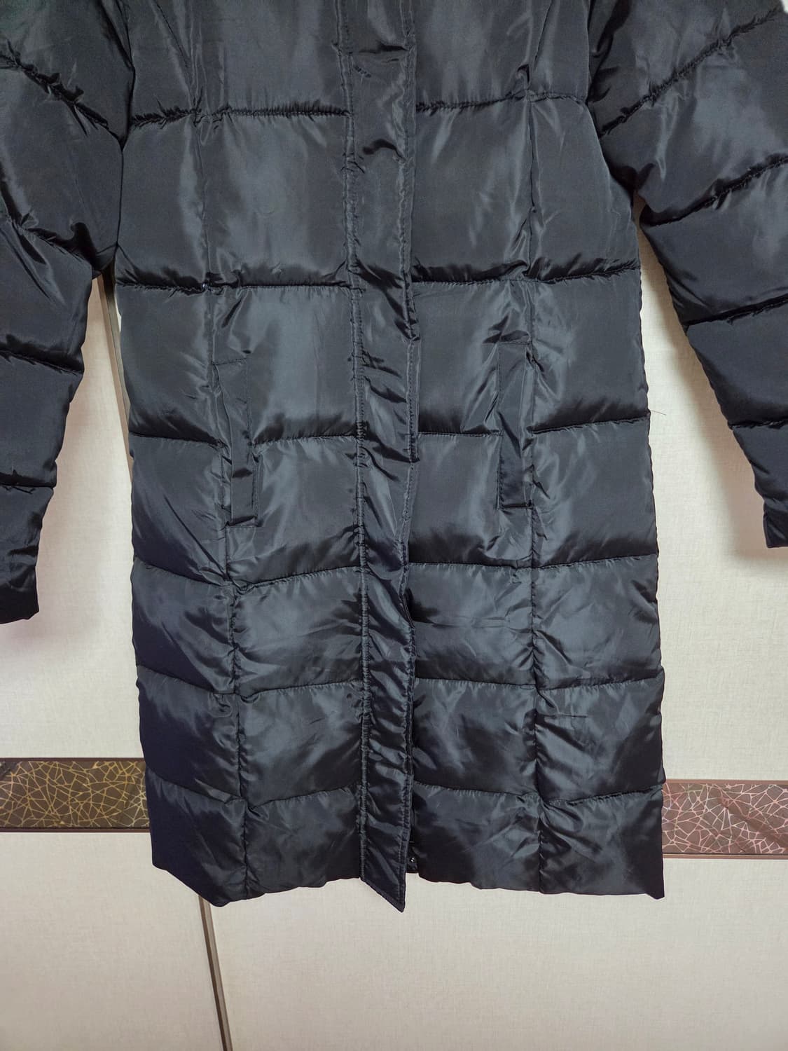 새상품]QUWEN 블랙 롱패딩 95 상품이미지3