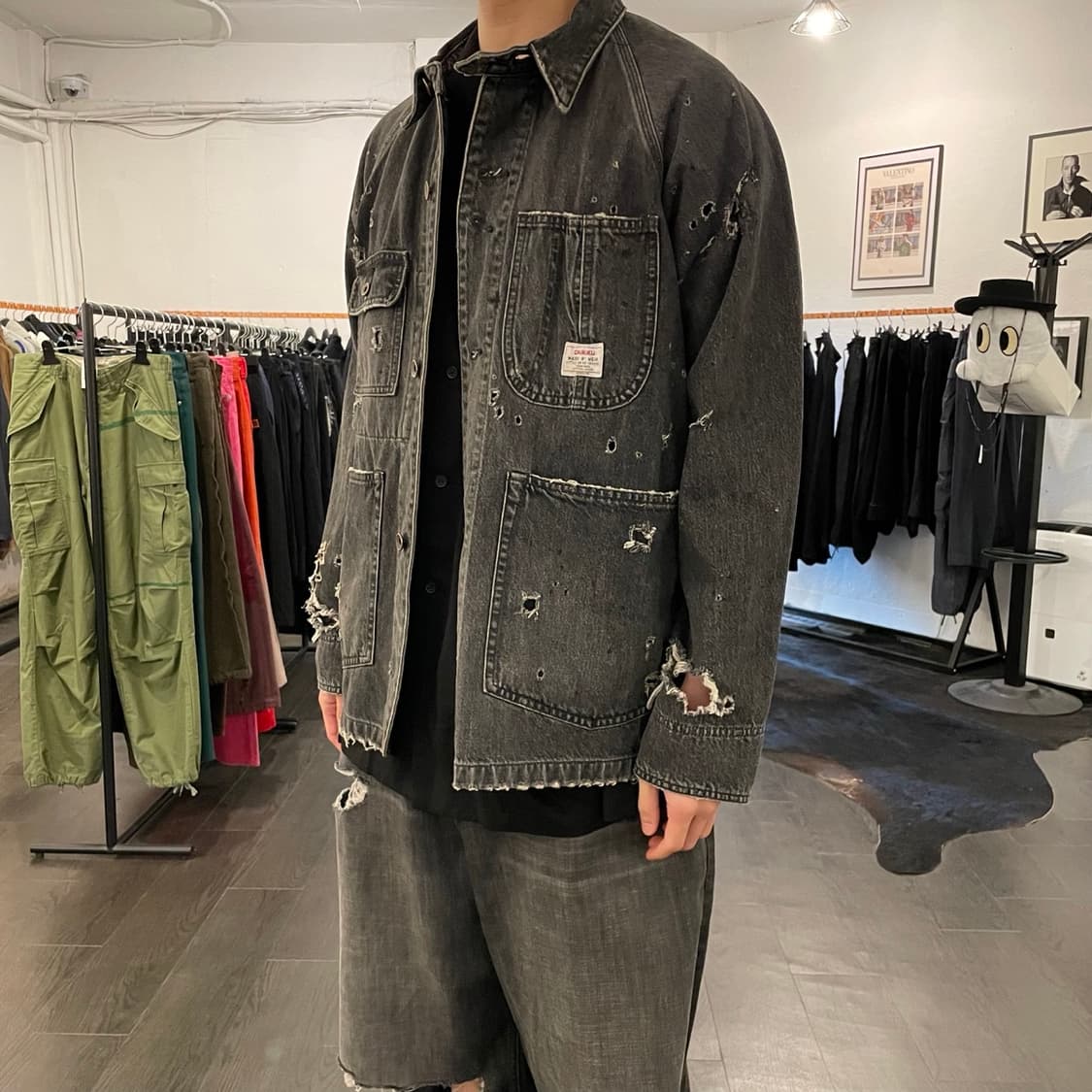 다이리쿠 디스트레스드 커버올 자켓 상품이미지4