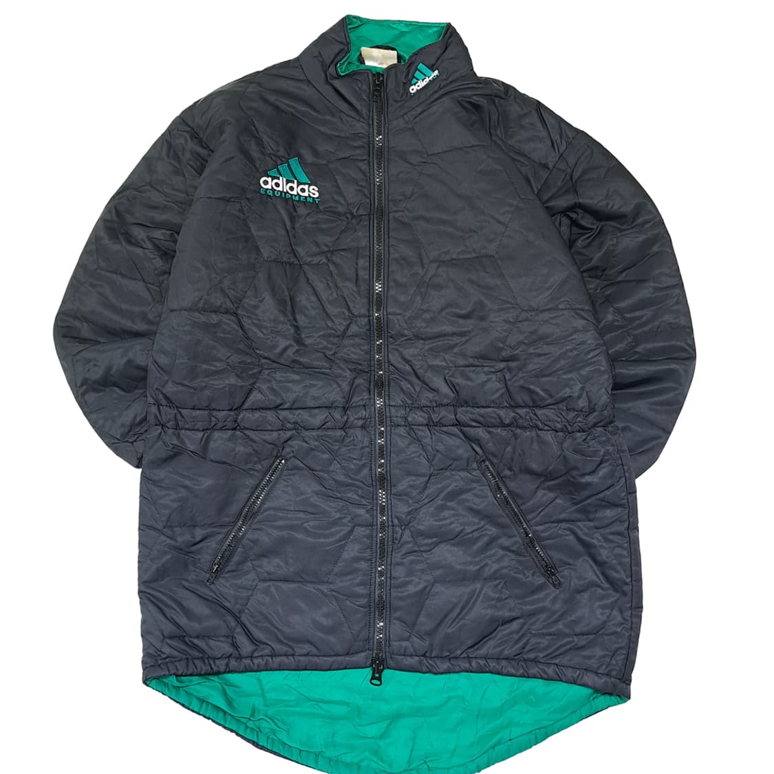 CL398 L 아디다스 90s 나일론 헥사곤퀼팅 블랙 자켓 아우터 상품이미지1