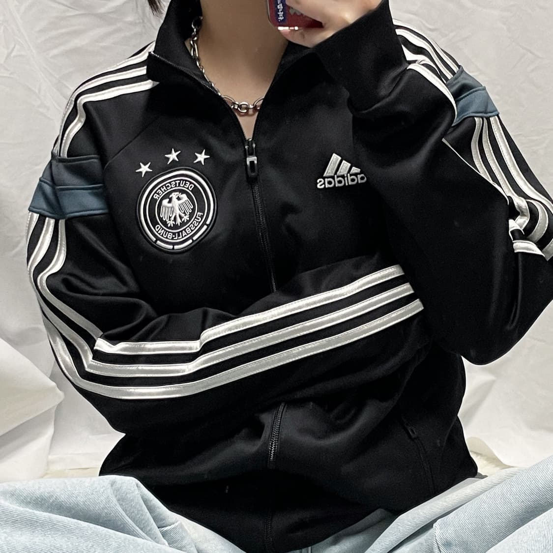 아디다스 독일 실버 삼선 져지 상품이미지2