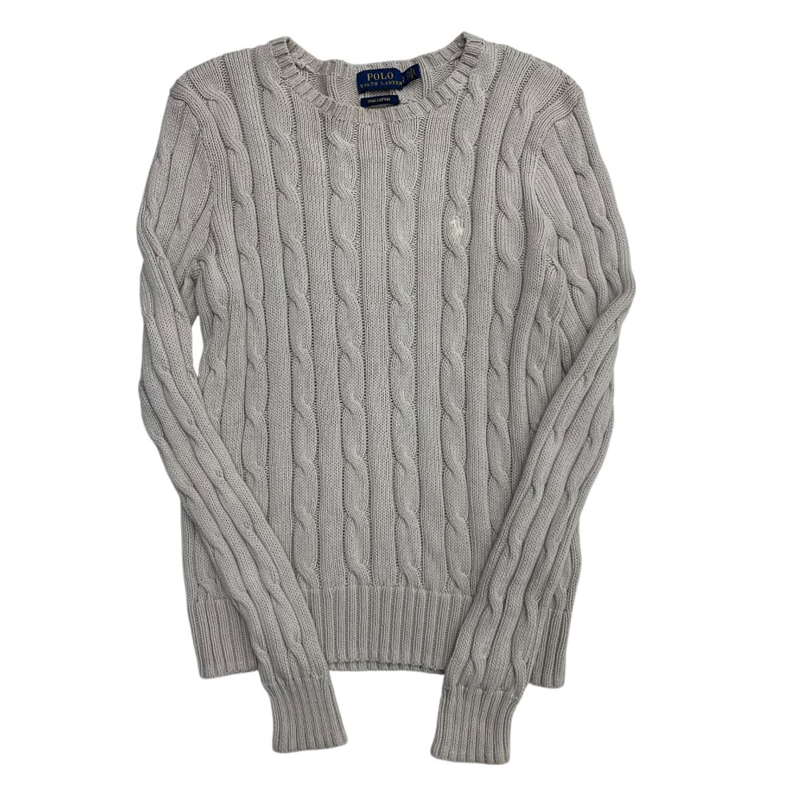 폴로 랄프로렌 화이트포니 라이트베이지 꽈배기 니트 S 상품이미지2