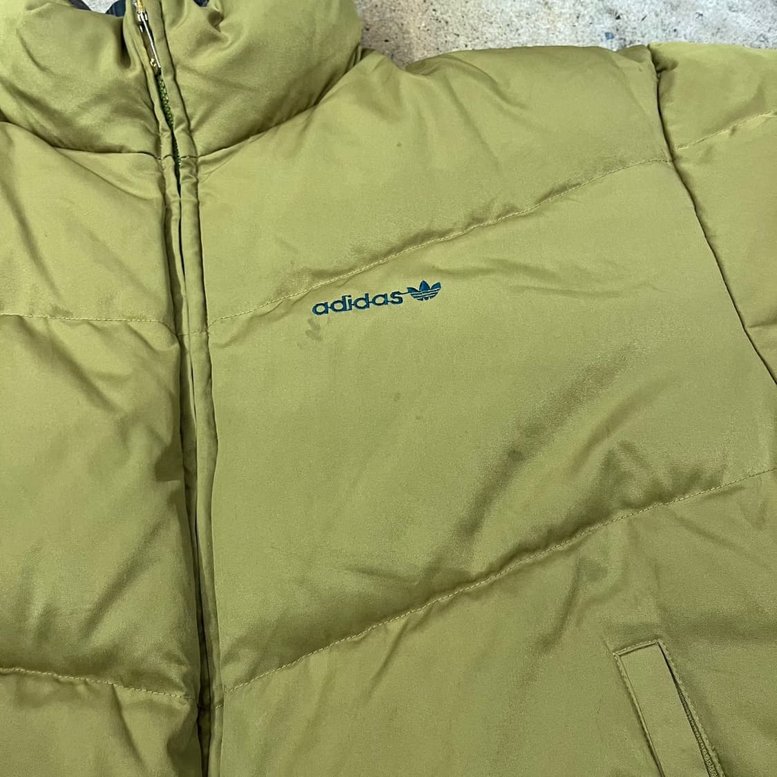 아디다스 양면 리버시블 체크 연두 그린 숏패딩 95 상품이미지8
