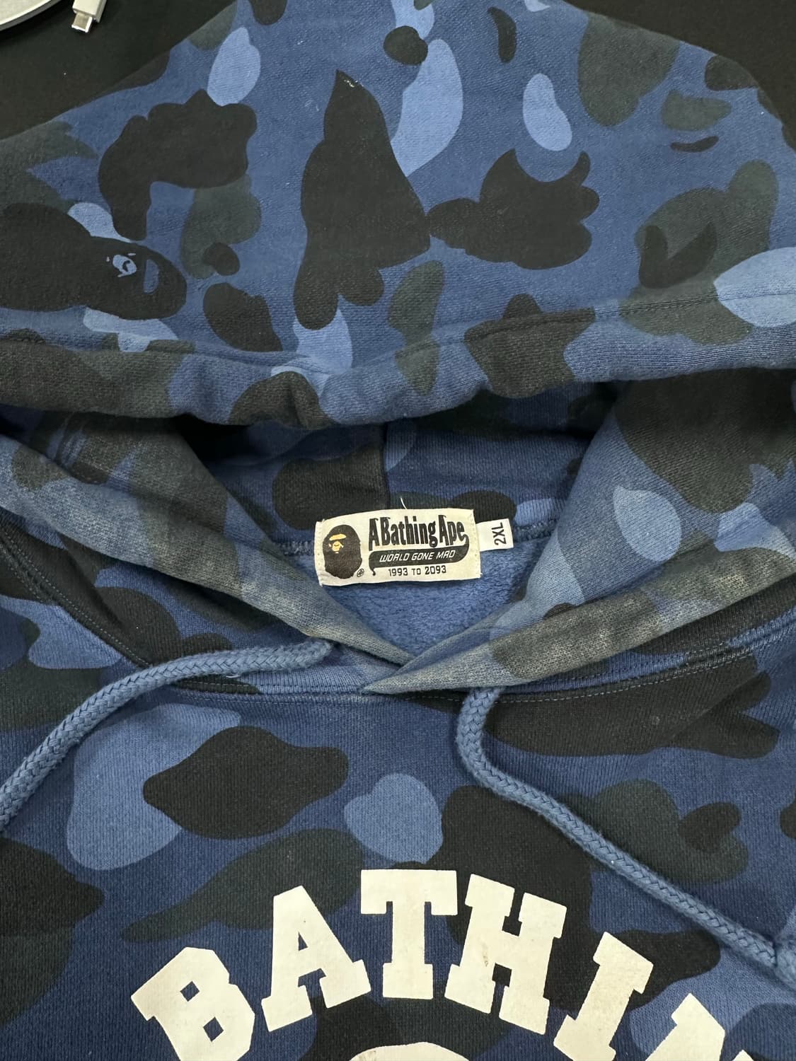 베이프 카모 컬리지 후드티 네이비 블루 상품이미지5