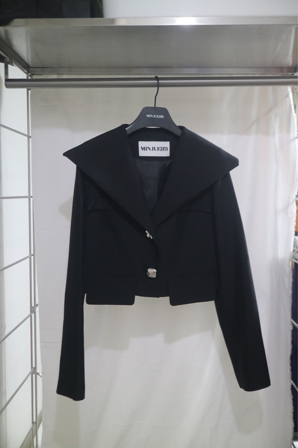 민주킴 Sailor Collar crop Jacket - Black 상품이미지1