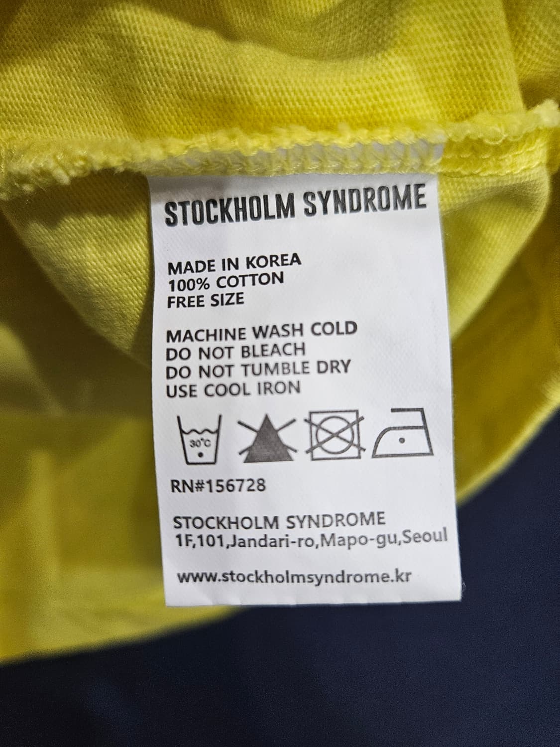스톡홀름 프린팅 옐로우 남성 오버핏 100~105 반팔티  상품이미지8