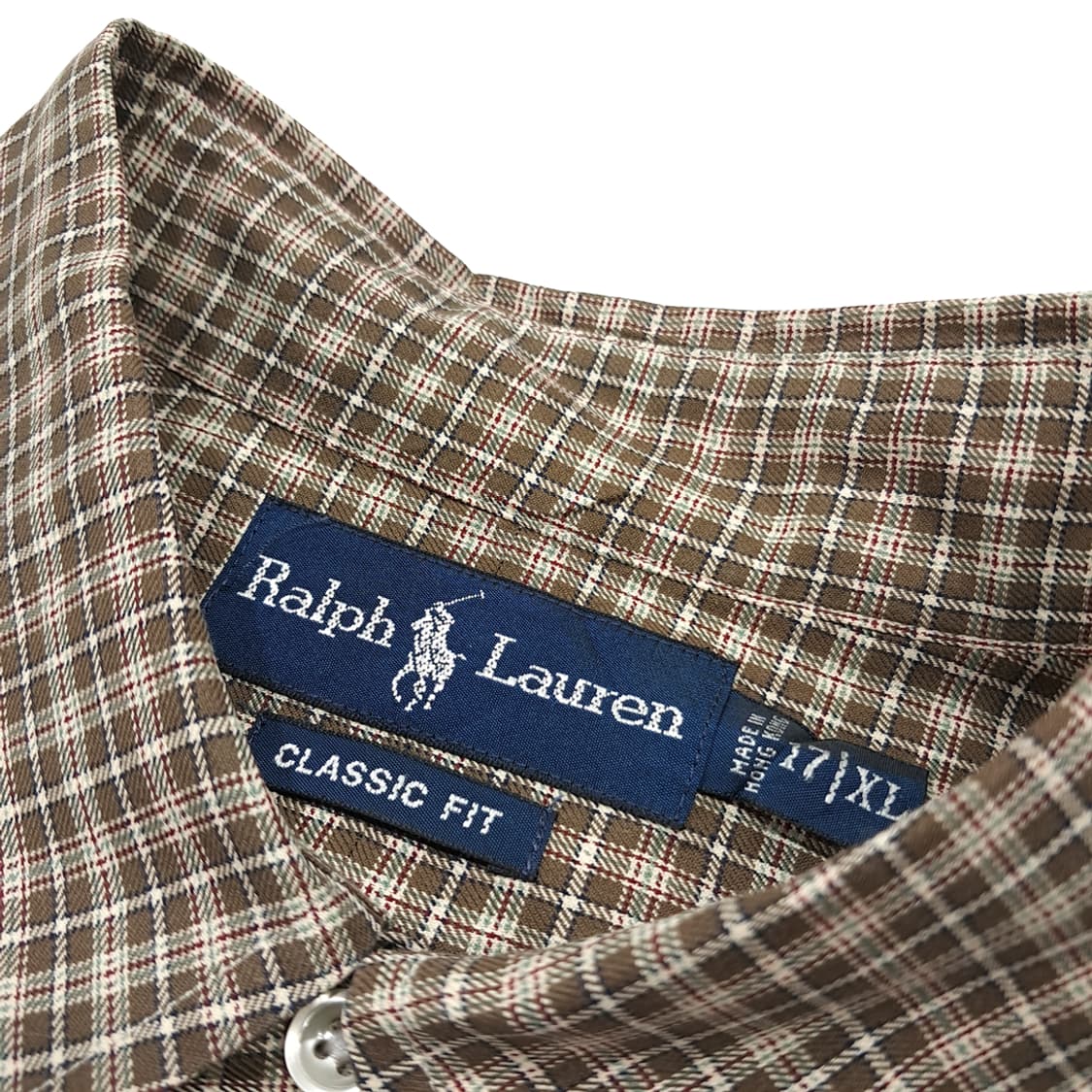 CL767 XL 폴로 90s 홍콩판 스몰 웨일즈 오브 프린스 체크 셔츠 상품이미지3