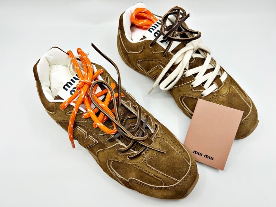 미우미우 뉴발란스 스웨이드 메쉬 스니커즈 시나몬 5E165E Z 상품이미지1