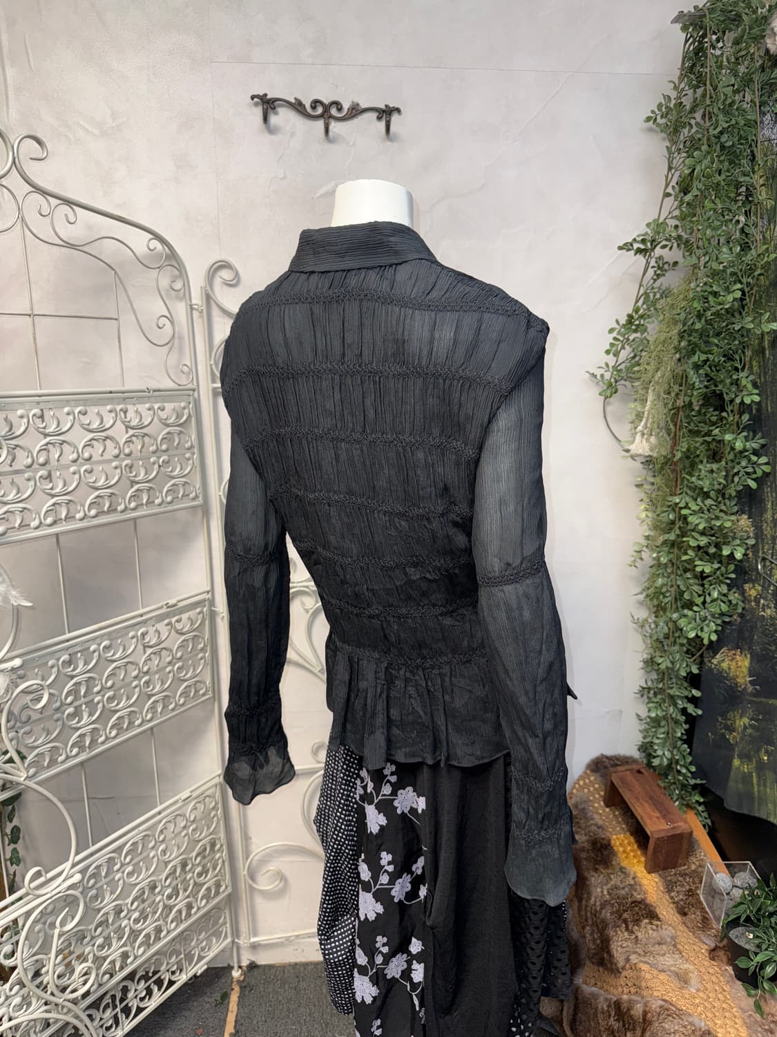 Black silk 100 pleats blouse  상품이미지3