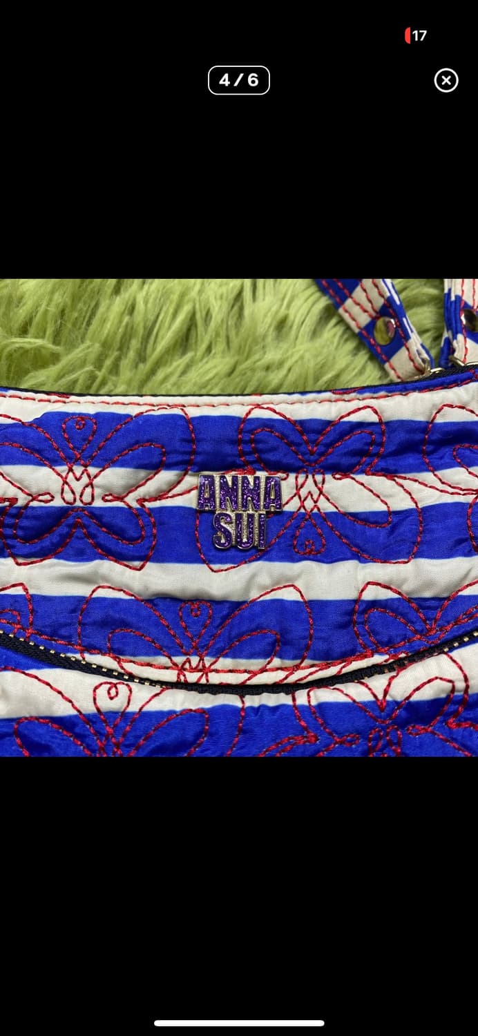 안나수이 버터플라이 나비 퀄티트 스트라이프 크로스백 상품이미지3