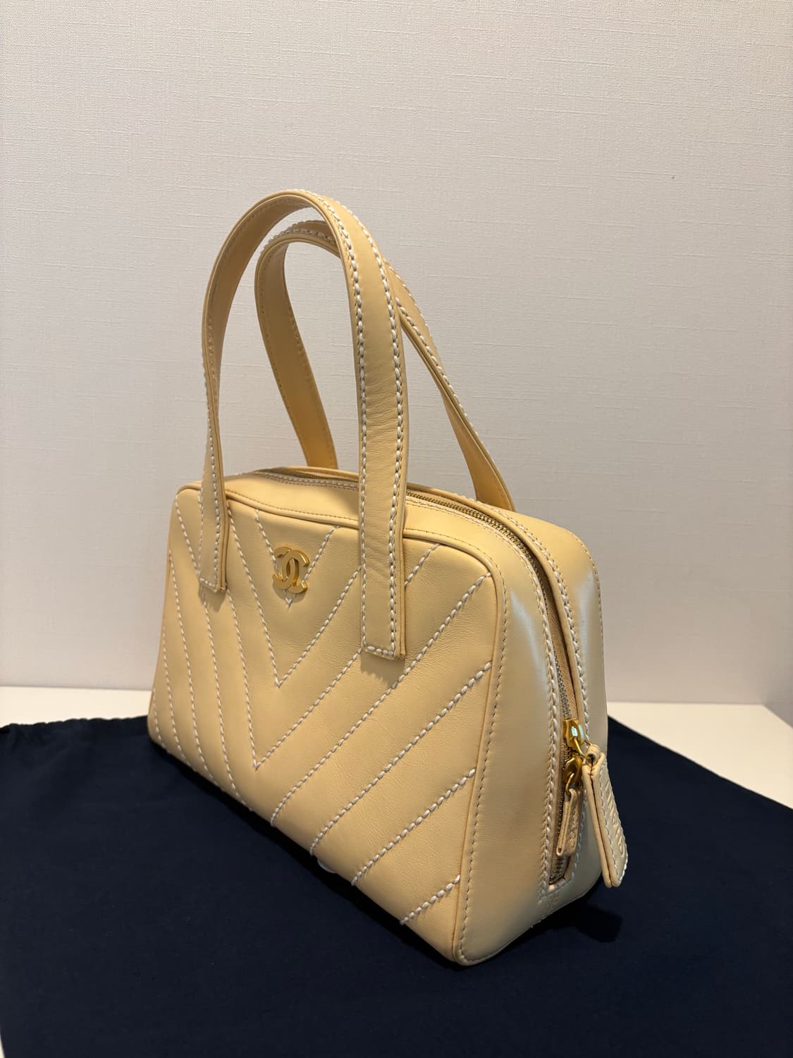 샤넬 빈티지 미니 보스턴백 베이지 (풀구성) 상품이미지3