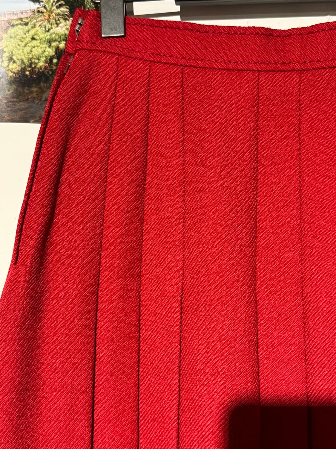 레드 플리츠 스커트 상품이미지5