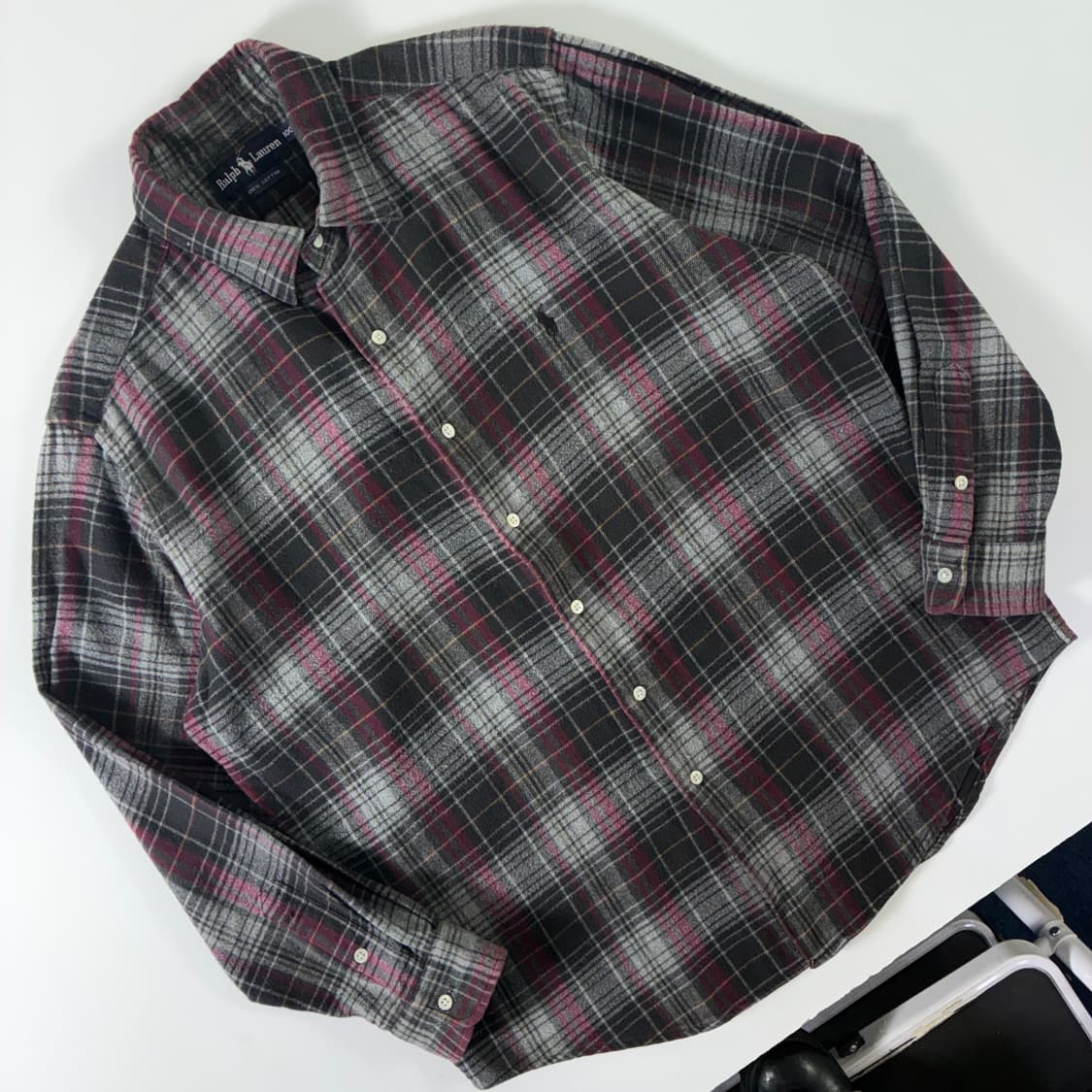 Polo 폴로 랄프로렌 90‘s 헤비코튼 타탄 셔츠 상품이미지2