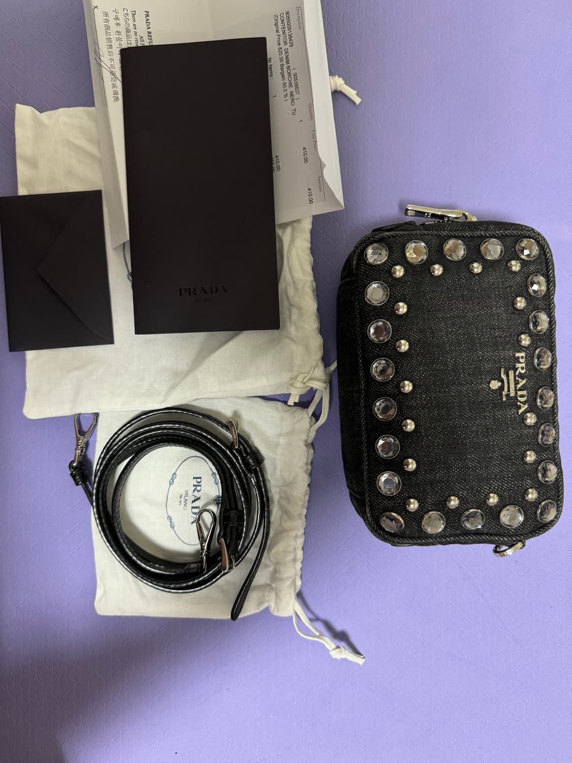 프라다 데님 미니크로스백 상품이미지1