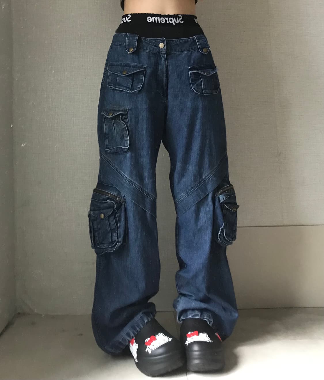 멀티포켓 데님 카고팬츠 상품이미지2