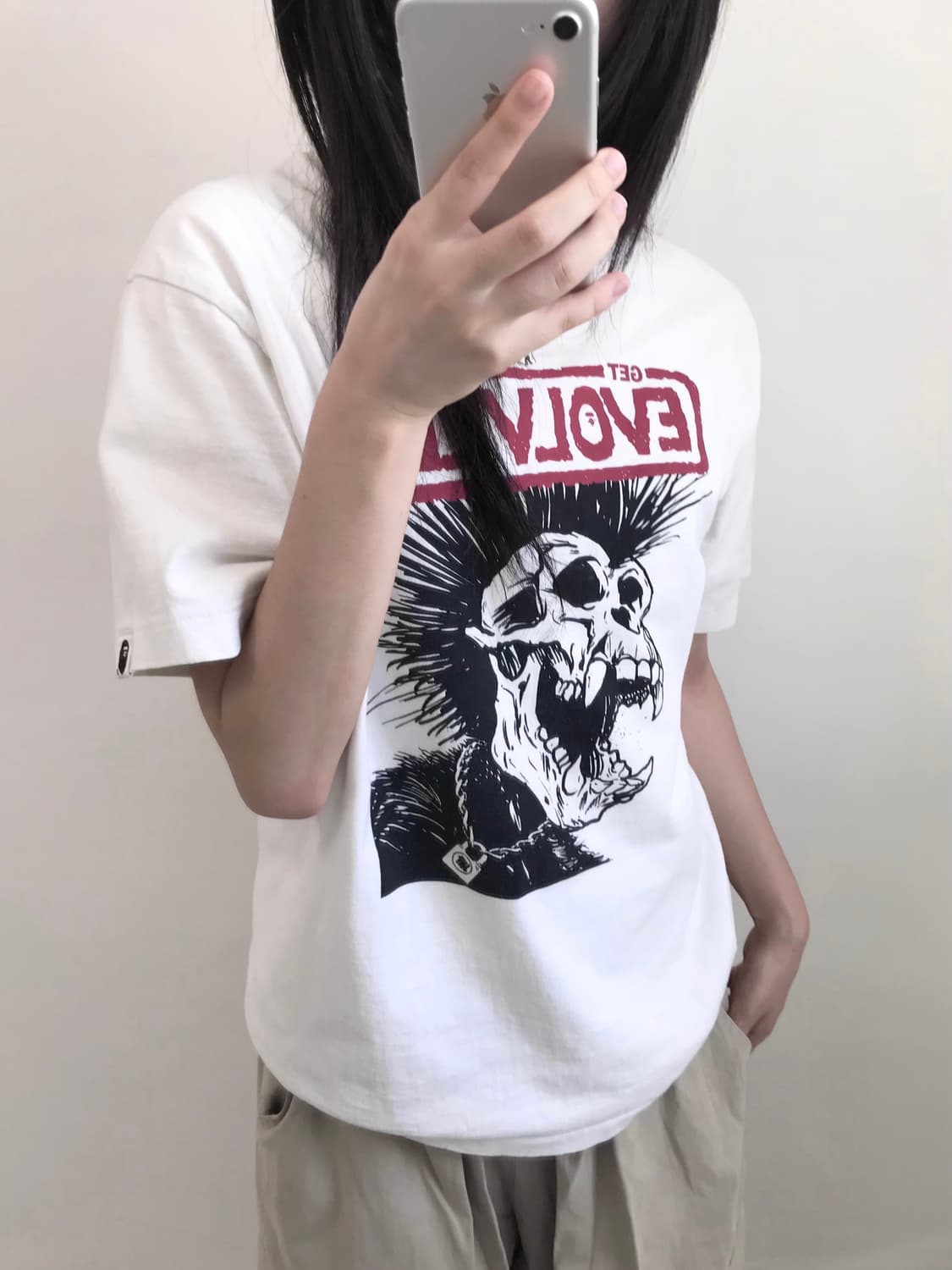 Bape 베이프 화이트 스컬 프린팅 티셔츠 상품이미지2