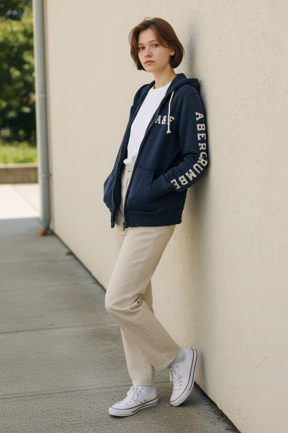 아베크롬비 사이드 스펠아웃 기모 후드집업 M 상품이미지1