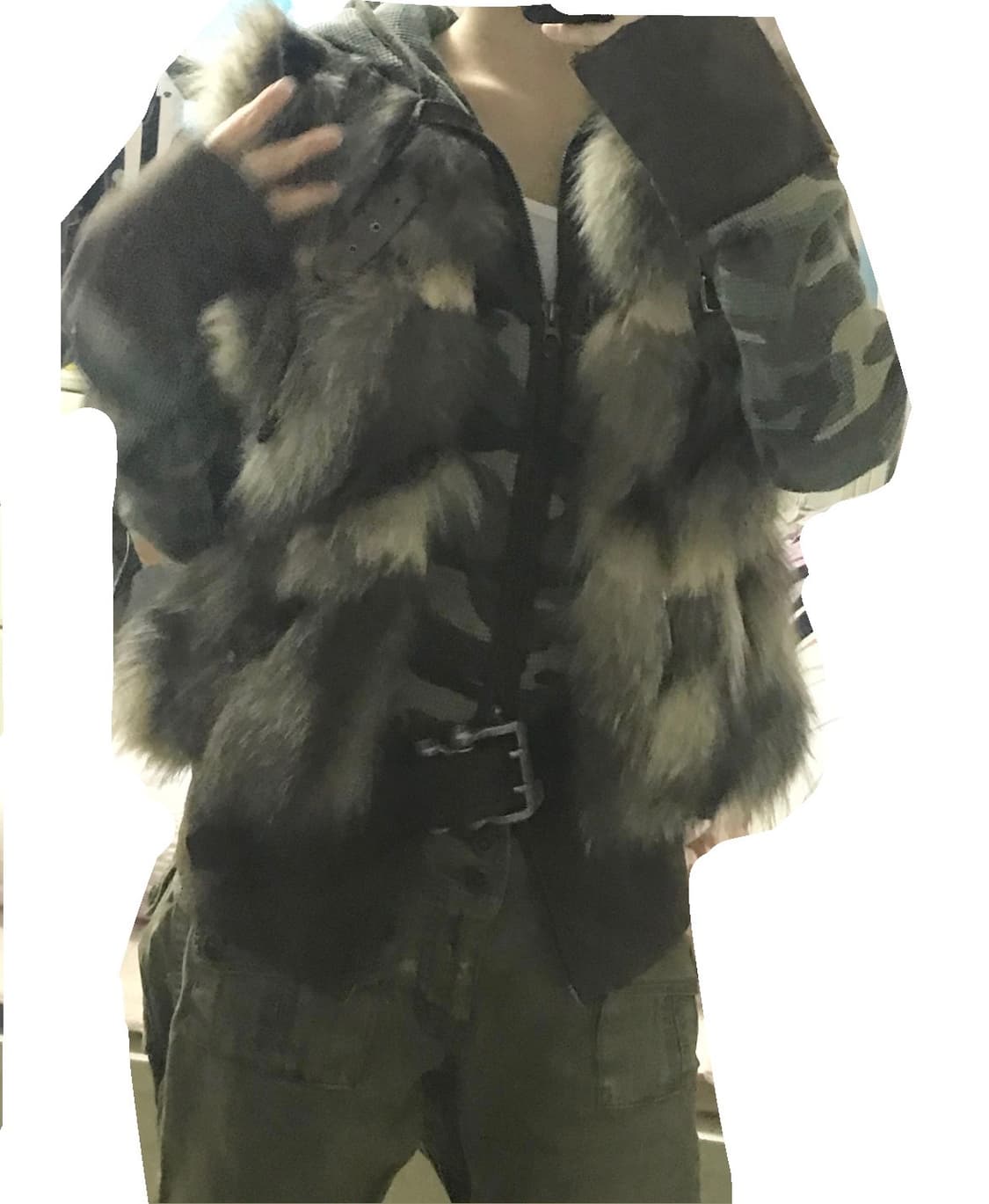 빈티지 카모 후드 벨트 셋업 상품이미지7