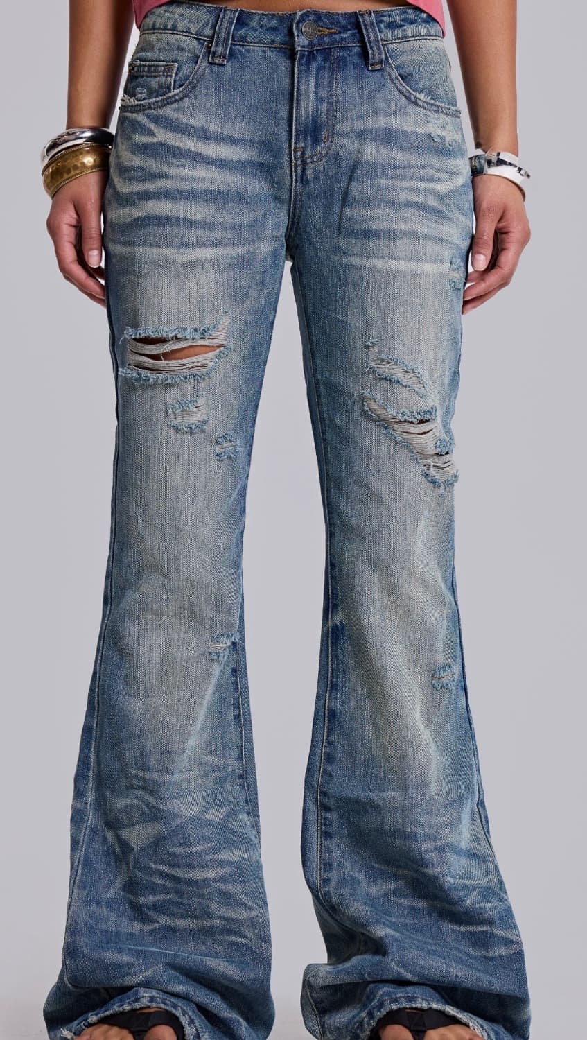 Jaded london Mid Blue Distressed Creased 상품이미지1