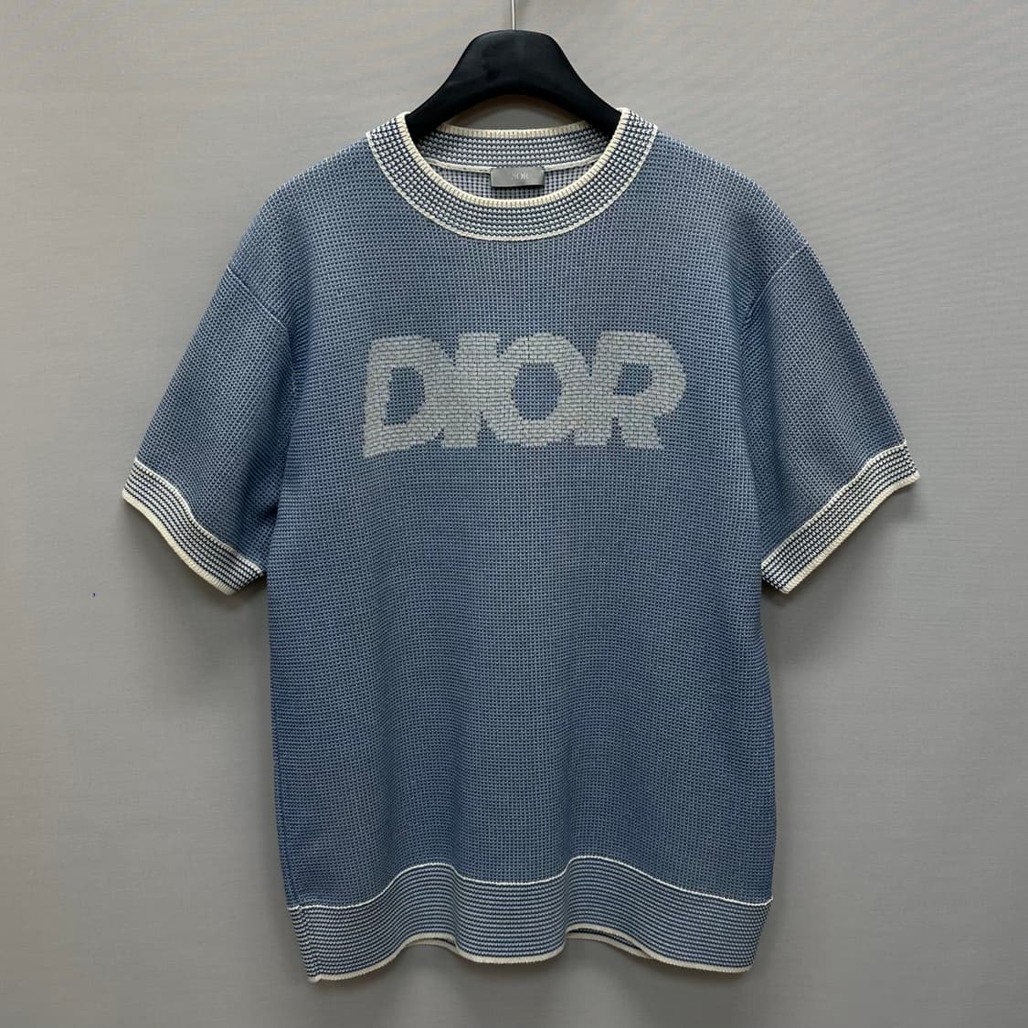 디올 DIOR 로고 코튼 블렌드 트라마토 니트 반팔티 ( 100 ) 상품이미지1