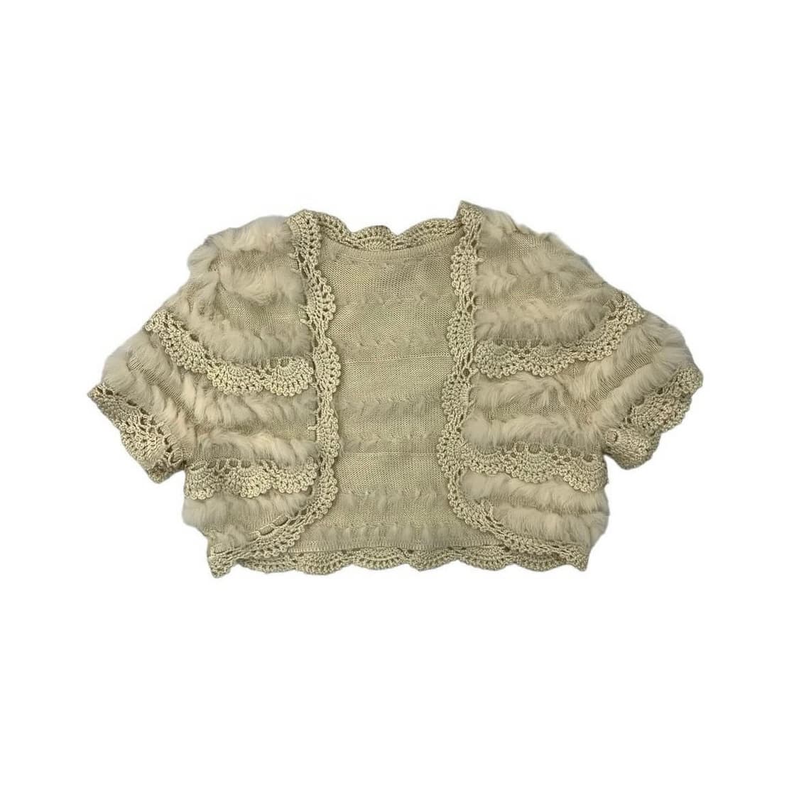 베이지 퍼 볼레로 상품이미지1