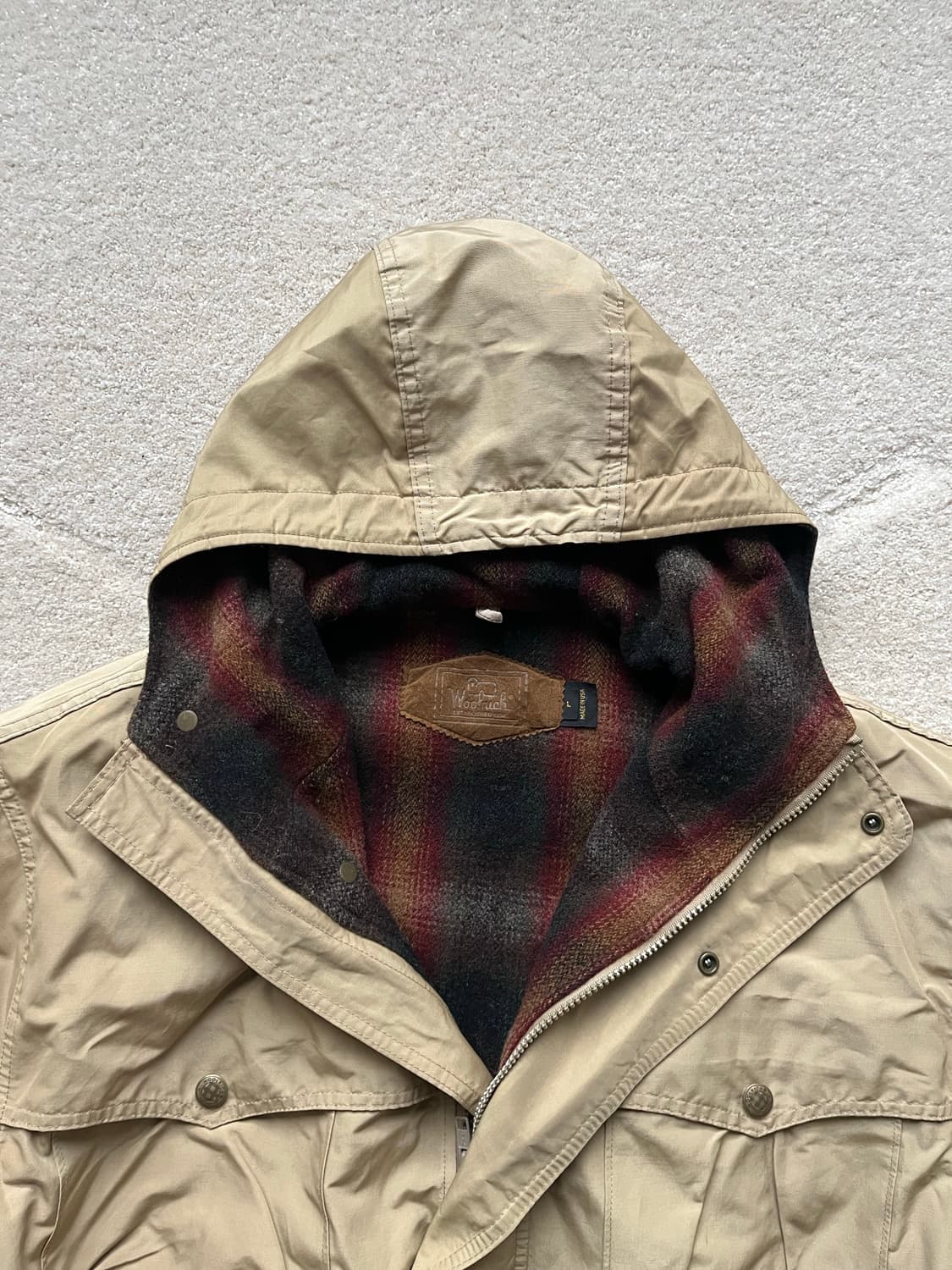 90s 울리치 플래드 라이닝 후디드 필드 자켓 (103–105) 상품이미지5