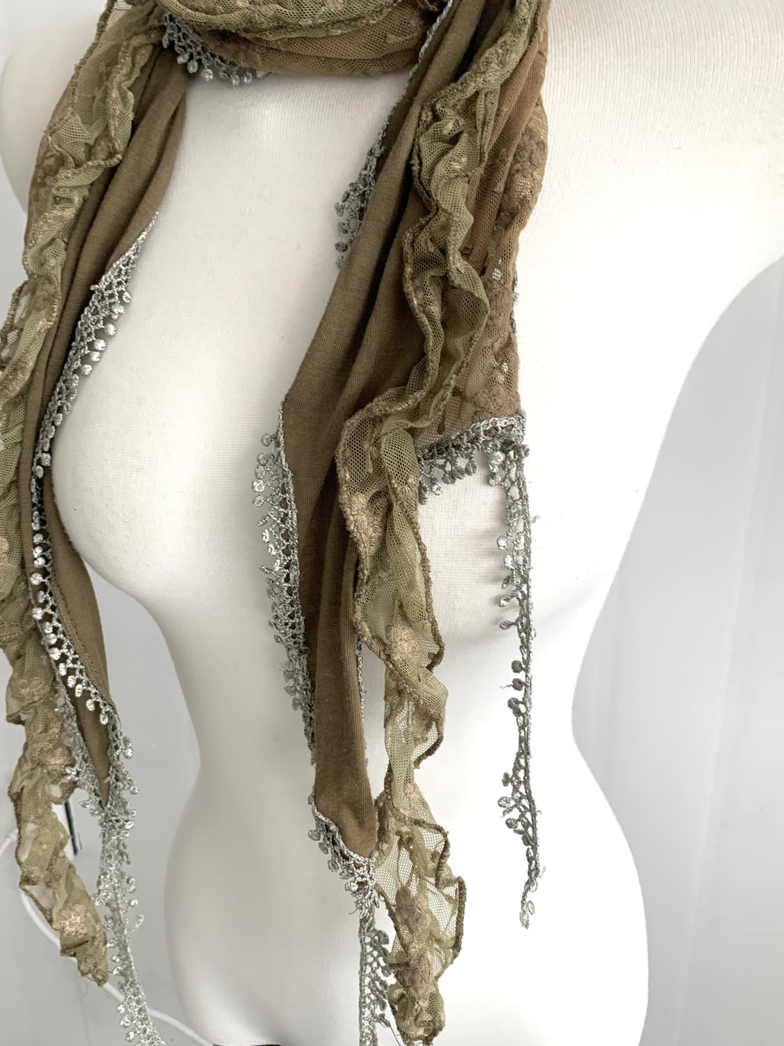 Khaki Fairy Lace Scarf 상품이미지5